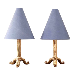 Iluminación Moderna de Bronce para Mesita de Noche con Pantallas de Seda en Forma de Cono, Iluminación para Sala de Estar, Lámparas Decorativas, Iluminación para Hoteles a Precio Accesible - Product Image 1