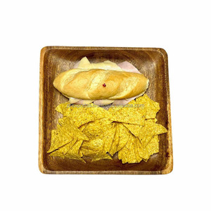 Natural Wooden Tray Handcrafted Tray for Decor, Serving, or Display Eco-Friendly Wood Craft OEM 10x10" - Product Image 1