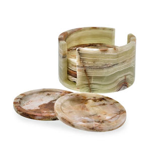 Premium Marble Onyx Coasters Set Modern Antique Design Big Slab <b>Kitchen</b> <b>Table</b> Decor <b>High</b> Quality Custom Packing - Product Image 1