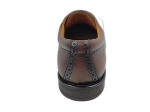 Dlords Christofer Men's <b>Brown</b> Genuine Leather Oxfords Pointed Toe <b>Lace</b>-Up Comfortable Embossed Logo Anti-Slippery Dress <b>Shoes</b> - Product Image 2