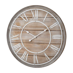 Horloges murales de design européen, décoration intérieure, salon, maison et bureau, horloge murale design avec combinaison métal et bois - Product Image 2