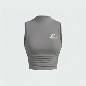 Tops Cortos de Mujer, Tipo Halter, Tejidos en Spandex/Poliéster, Ecológicos, Color Personalizado, Precio Económico, Sin Mangas, Casuales, Verano, Corte Regular - Product Image 5