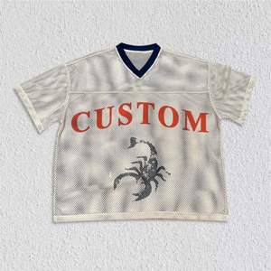 Camiseta de Fútbol de Malla Oversize para Hombre, Estilo Boxy, Personalizada, Corta, Transpirable, Tallas Grandes, Verano, con Técnicas de Impresión Digital - Product Image 1