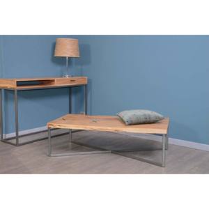 Table basse rectangulaire en métal et bois en forme de tronc d'arbre Vandana Golden Essence, 117 cm - Product Image 1