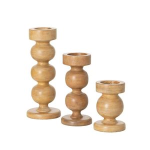 Natural Finish Wooden <b>Candle</b> Stand Wooden <b>Candle</b> Holder for Festival Decoration Luxury Rustic Wooden <b>Candle</b> Holder <b>Set</b> - Product Image 6