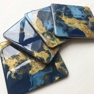 High Quality Luxury Design Resin <b>Coasters</b> <b>Set</b> 4 for Home Dining Table Decoration for Wedding and Christmas Party - Product Image 5