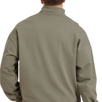 Sweat-shirt décontracté pour homme, coupe ample, à col montant, manches longues, avec fermeture éclair quart de tour et passepoil latéral contrastant