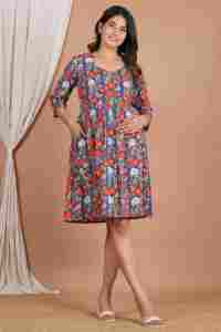 Nuevo Vestido de Maternidad de Algodón 2026 con Acceso para Lactancia sin Cremallera, Túnica Larga Tipo Kimono para Mujer, Bata de Lactancia Floral de Algodón - Product Image 3