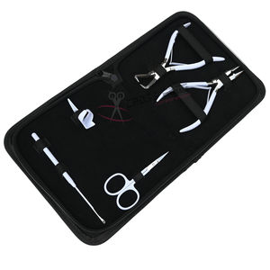 Kit de herramientas todo en uno para extensiones de cabello blanco: Alicates para microperlas, crimpado y extracción, herramienta de gancho para cabello, tijeras para cortar hilos, estuche de rexina. - Product Image 1