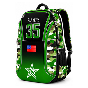 Mochila Táctica Verde Camuflaje de Gran Capacidad, Mochila de Poliéster con Bandera Americana y Estrella Número 35 - Product Image 4