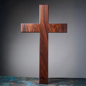 Croix murale en bois dur de qualité supérieure, faite à la main, décoration religieuse chrétienne à suspendre pour l'église, la maison, la chapelle, l'intérieur - Product Image 1