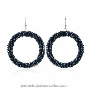 Boucles d'oreilles pendantes unisexes en perles de rocaille et sequins, style classique, multicolores, taille personnalisée, pour soirée - Product Image 1