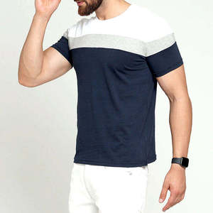 Camiseta de punto 100% algodón para hombre, cuello simulado, corte regular, manga corta, lisa, venta al por mayor, logotipo personalizado, ropa de verano, a granel - Product Image 4