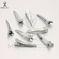 Fermagli professionali curvi in acciaio inossidabile a becco d'anatra, ad alta tensione, antiscivolo, per sezionare i capelli in salone, strumento METAL TECH