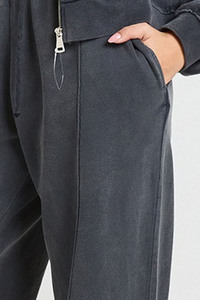 Pantalones de chándal anchos de cintura alta con cordón para mujer, color carbón, ajuste holgado informal, pantalones de descanso, joggers de pierna recta, venta al por mayor - Product Image 4
