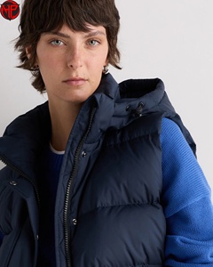 <b>Women's</b> Hooded Puffer Vest Waterproof Alternative Winter <b>Waistcoat</b> Lightweight Outerwear Custom Logo <b>Women</b> Padded Bubble Vest - Product Image 5