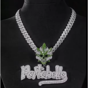 Colgante de Plata de Ley 925 con Letra Personalizada de Moissanita, Joyería Hip Hop, Colgante de Corona con Nombre Personalizado, Moissanita VVS, Estilo Bling Iced Out - Product Image 1