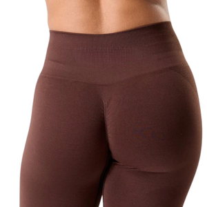 Pantalon évasé taille très haute marron pour femme, extensible, idéal pour le sport, le fitness, le yoga, l'entraînement et les activités sportives, confortable - Product Image 5