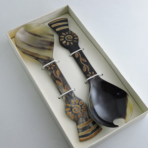 Ensemble de cuillères à salade en bois à prix abordable avec manche en résine, ustensiles de cuisine, mélangeur manuel de salade, cuillère de service, serveur de salade - Product Image 2