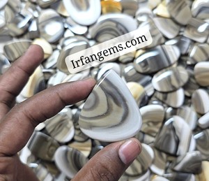 Lot en gros de cabochons en jaspe de silex poli 100% naturel de qualité supérieure - Product Image 4