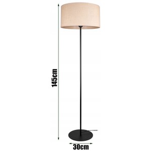 Lámpara de Pie Moderna de Metal Negro Industrial con Pantalla de Tela Beige - Product Image 3