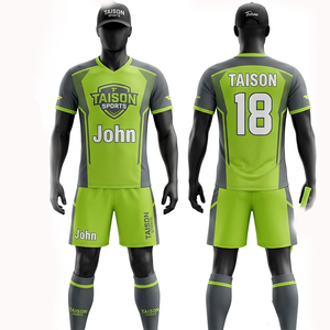 Uniforme de Floorball para Hombre, Poliéster Interlock Premium de 150 GSM, Transpirable, Diseño de Paneles en Verde Neón y Gris, Logotipo Personalizado por Sublimación - Product Image 1