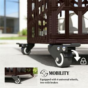 Mobiletto portaoggetti marrone misto con portasciugamani, scaffale portaoggetti da esterno, portaoggetti galleggiante per piscina - Product Image 4