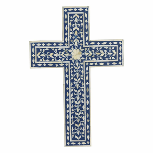 Cruz Religiosa Cristiana con Incrustaciones de Hueso, Hecha a Mano, Personalizada, Moderna, Ecológica, Enmarcada, Decoración de Pared para el Hogar, para Bodas - Product Image 6