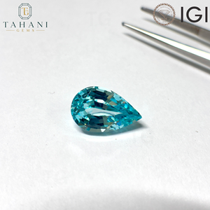 Piedras Preciosas de Granate YAG Verde Paraíba, Corte Pera, Cultivadas en Laboratorio AG, Certificadas por IGI, Sueltas, 5x7mm-8x10mm, Color Play Fire Blue, para Joyería - Product Image 6