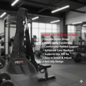 Rexfit Sport Adjustable Ab <b>Straps</b> for Men & Women Hanging Sling <b>Straps</b> Gym Fitness Equipment Bodybuilding Workout Accessory - Product Image 4