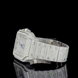 Montre en diamant Moissanite Royal Eclipse pour homme, élégante, à quartz analogique, design de montre-bracelet de luxe, tendance et élégante - Product Image 4