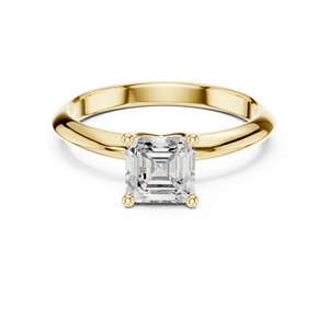 แหวนแต่งงานทองคำแท้ 14k คลาสสิก ประดับเพชรทรง Asscher น้ำหนัก 1 กะรัต เกรด E VS1 เพาะเลี้ยงในห้องปฏิบัติการ พร้อมใบรับรอง IGI สำหรับผู้หญิง - Product Image 1