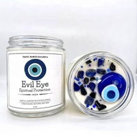 Mauvais œil en vrac décoration d'intérieur mur verre marque privée parfums personnalisés bocal en verre bougie de protection contre le mauvais œil