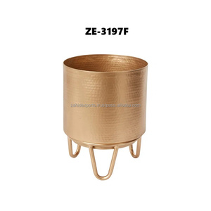 Luxury Handmade Metal Vase with Golden Hammered Texture Eco-Friendly Metal <b>Flower</b> <b>Pots</b> Unique for big wholesaler - Product Image 2