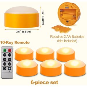 CANDLE IDEA - Juego de 6 Velas LED con Forma de Calabaza de Halloween, con Control Remoto, Temporizador, Luces Brillantes Intermitentes, Funcionan con Pilas, Velas sin Llama - Product Image 3