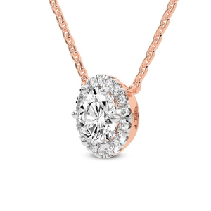 Collier pendentif solitaire en or massif 14k/18k avec halo de diamants de laboratoire Belleza, style indien élégant (1/2 CT.) Tw. Pour femmes et filles - Product Image 6