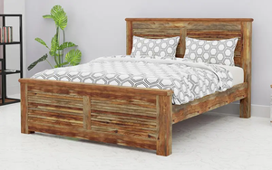 Lit king-size en bois de qualité supérieure, cadre et pieds sculptés à la main, luxe, fabrication artisanale, bois massif, chambre à coucher. - Product Image 3