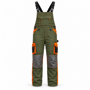 Workshop Workwear Cotton <b>Bib</b> Overalls Custom Fitting <b>Mens</b> Utility Dungarees Breathable Reinforced Knee Panels Adjustable Straps - Product Image 1