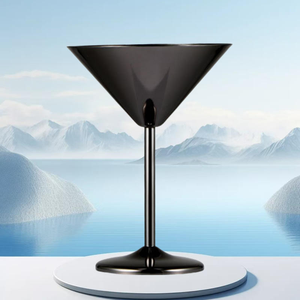 Gobelet à cocktail en acier inoxydable, coupe à vin rouge sur pied pour les amateurs de vin, design élégant, tasse à paroi simple - Product Image 4