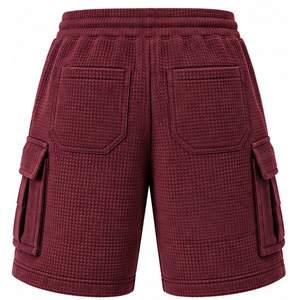 Shorts en maille gaufrée personnalisés pour hommes – Vente en gros, tenue décontractée athlétique, taille élastique avec cordon de serrage, pour la gym, l'entraînement, le fitness et le sport - Product Image 6