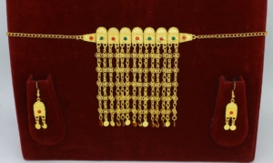 ชุดเครื่องประดับต่างหูสร้อยคอชุบทองพิเศษชุดเครื่องประดับอัญมณีอาหรับ - Product Image 5