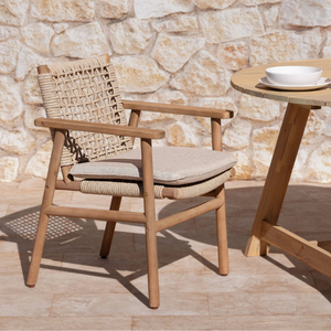 Rattan Rope <b>Chair</b> With Teak Wooden Frame Material and Modern Style For Home Furniture Decoration and <b>Garden</b> Set - Product Image 6