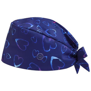 Wholesale Custom Logo Adult <b>Scrub</b> Caps Cotton Surgical <b>Working</b> Hats With Sweatband & Buttons Adjustable With Flower Printing - Product Image 2