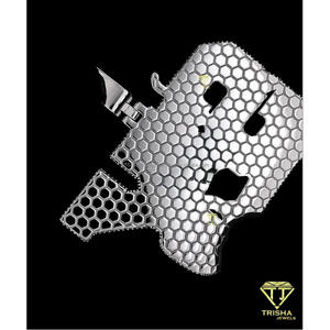 Pendentif Unisexe Hip Hop Lettre Éléphant Trisha Jewels en Argent Sterling 925 Plaqué Or, Certifié GIA, Sertissage Baguette, Personnalisé - Product Image 5