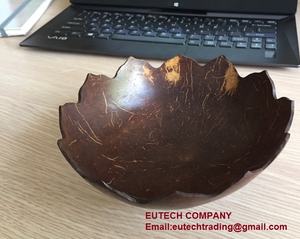 Cuenco de cáscara de coco pulido ecológico hecho a mano 100% artesanías naturales para el hogar ensalada de frutas arroz decoración del hogar de Vietnam - Product Image 4