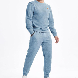 Ensemble de survêtement confortable pour homme en molleton de coton, sweat à capuche et pantalon de jogging, fermeture éclair intégrale, vêtements de sport personnalisés - Product Image 1