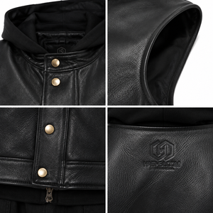 Gilet de motard en cuir de buffle vieilli de qualité supérieure pour homme, coupe ample, style streetwear, gilet MC, fabrication OEM Sialkot - Product Image 4