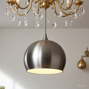 Lámpara Colgante de Diseño Artesanal en Varios Estilos, Lámpara de Techo Hecha a Mano, Colgante Plateado Brillante Pulido, Iluminación de Diseño Moderno - Product Image 1