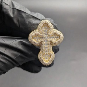 Iced Out Moissanite Cross <b>Ring</b> with Baguette Stones, 925 Sterling <b>Silver</b> Religious Hip Hop Statement Jewelry <b>Ring</b> <b>for</b> <b>Men</b> - Product Image 5