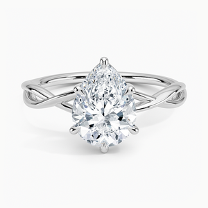 Bague SOJ 014 en argent 925, coupe poire, sertissage pavé Ayla, solitaire, pour fiançailles et mariage, certifiée GRA, 2 carats, couleur D, VVS1, moissanite - Product Image 1